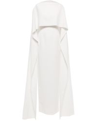 ROKSANDA Bridal Crêpe Cape Midi Dress - White