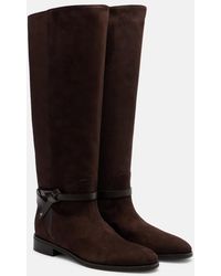 Jimmy Choo - Suede Lawton Kb Flat Boots - Lyst