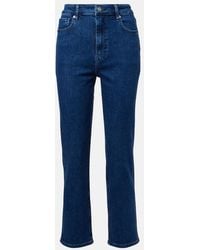 FRAME - Icon Cropped Mid-Rise Straight Jeans - Lyst