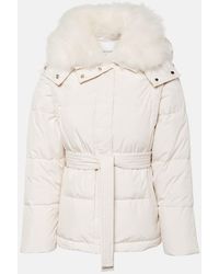 Yves Salomon - Belted Shearling-Trimmed Down Jacket - Lyst