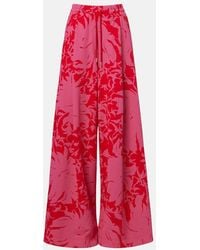 Dries Van Noten - Floral Pleated Cotton Jersey Sweatpants - Lyst