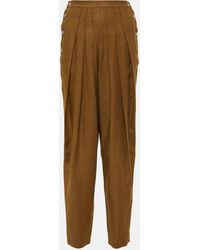 Loro Piana - Pleated High-rise Linen And Wool Pants - Lyst