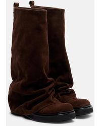 The Attico - Robin Suede Knee-High Boots - Lyst