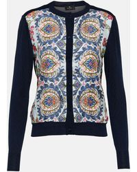 Etro - Printed Silk And Cotton-blend Cardigan - Lyst