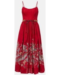 Zimmermann - Vestido Midi Rhiannon De Algodon - Lyst