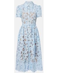 Self-Portrait - Belted Lace Shirt Dress - Lyst