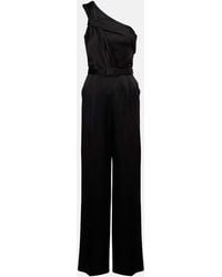 Max Mara - Gioire Belted One-Shoulder Satin Jumpsuit - Lyst