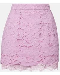 Patou - Cotton-Blend Lace Miniskirt - Lyst