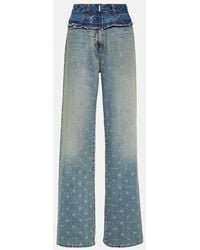 Givenchy - High-Rise Wide-Leg Jeans 4G - Lyst