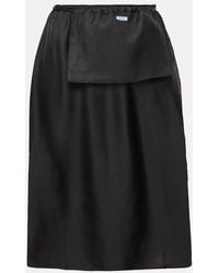 Prada - Midirock Aus Seiden-Twill - Lyst
