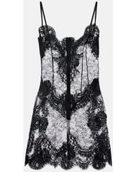 Dolce & Gabbana - Minikleid Aus Spitze - Lyst
