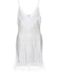 Christopher Kane Bridal Lace Crystal Mesh Minidress - White