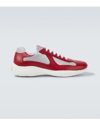 Prada - America's Cup Patent Leather & Technical Fabric Sneakers - Lyst