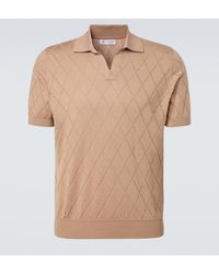 Brunello Cucinelli - Knitted Cotton Polo Shirt - Lyst