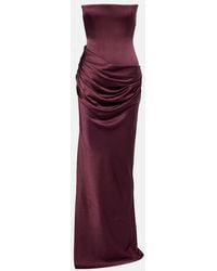Alex Perry - Draped Crepe Satin Corset Gown - Lyst