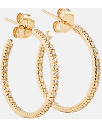 Sydney Evan - 14kt Gold Hoop Earrings With Diamonds - Lyst