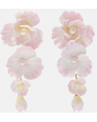 Jennifer Behr - Mariam Embellished Floral Drop Earrings - Lyst
