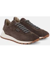 Brunello Cucinelli - Sneakers Monili Aus Veloursleder - Lyst