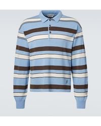 JW Anderson - Striped Cotton And Wool-Blend Polo Shirt - Lyst
