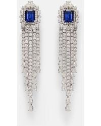 YEPREM - Reign Supreme 18Kt Drop Earrings With Diamonds And Sapphires - Lyst