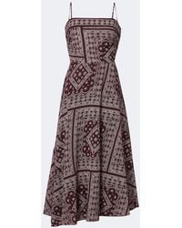 Veronica Beard - Kitt Printed Cotton-Blend Midi Dress - Lyst