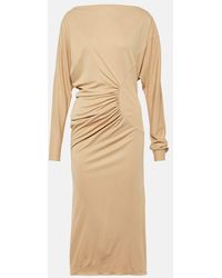 KHAITE - Oron Ruched Jersey Midi Dress - Lyst