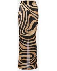 PUCCI - Printed Semi-Sheer Maxi Skirt - Lyst