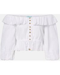 Melissa Odabash - Corrine Off-Shoulder Cotton Poplin Blouse - Lyst