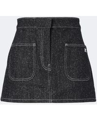 Courreges - Denim Tweed Miniskirt - Lyst