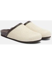 Brunello Cucinelli - Monili Leather-Trimmed Mules - Lyst