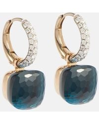Pomellato - Nudo Classic 18Kt Earrings With Topaz And Diamonds - Lyst