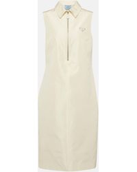 Prada - Half-zip Silk-blend Midi Dress - Lyst