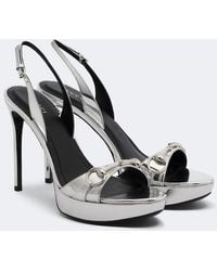 Gucci - Donna Metallic Leather Platform Sandals - Lyst