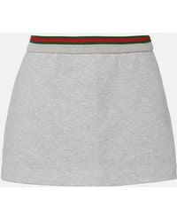 Gucci - Web Stripe Cotton-Blend Jersey Miniskirt - Lyst