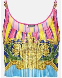Versace - Medusa Palm Springs Plisse Crop Top - Lyst