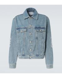 Loewe - Anagram-Embellished Collared Denim Jacket - Lyst