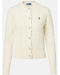 Polo Ralph Lauren - Wool And Cashmere Cable Knit Cardigan - Lyst