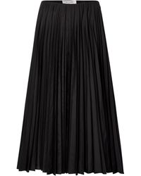 Valentino Falda midi de microfaya - Negro