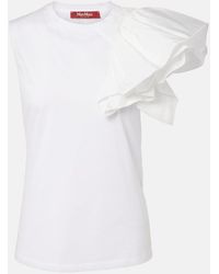 Max Mara - Elegante Taglio Cotton Jersey Top - Lyst
