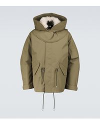 Burberry Fur Merriott Military Jacket in Green for Men | Lyst