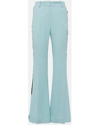 Nina Ricci - Velvet-Trimmed Cady Flared Pants - Lyst