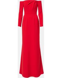 Carolina Herrera - Draped Off-Shoulder Crepe Gown - Lyst