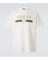 Gucci - Logo Cotton And Silk Jersey T-Shirt - Lyst