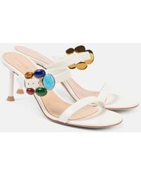 Gianvito Rossi - 70 Embellished Leather Mules - Lyst