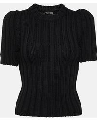 Tom Ford - Ribbed-knit Virgin Wool T-shirt - Lyst