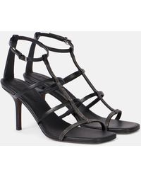 Brunello Cucinelli - Leather Embellished Sandals 80 - Lyst