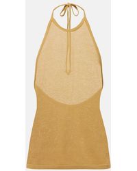 Lemaire - Knitted Halterneck Cotton Top - Lyst