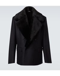 Dolce & Gabbana - Blazer En Laine Vierge Et Shearling - Lyst