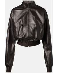 Gucci - Leather Bomber Jacket - Lyst