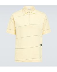Burberry - Ekd Striped Cotton Pique Polo Shirt - Lyst